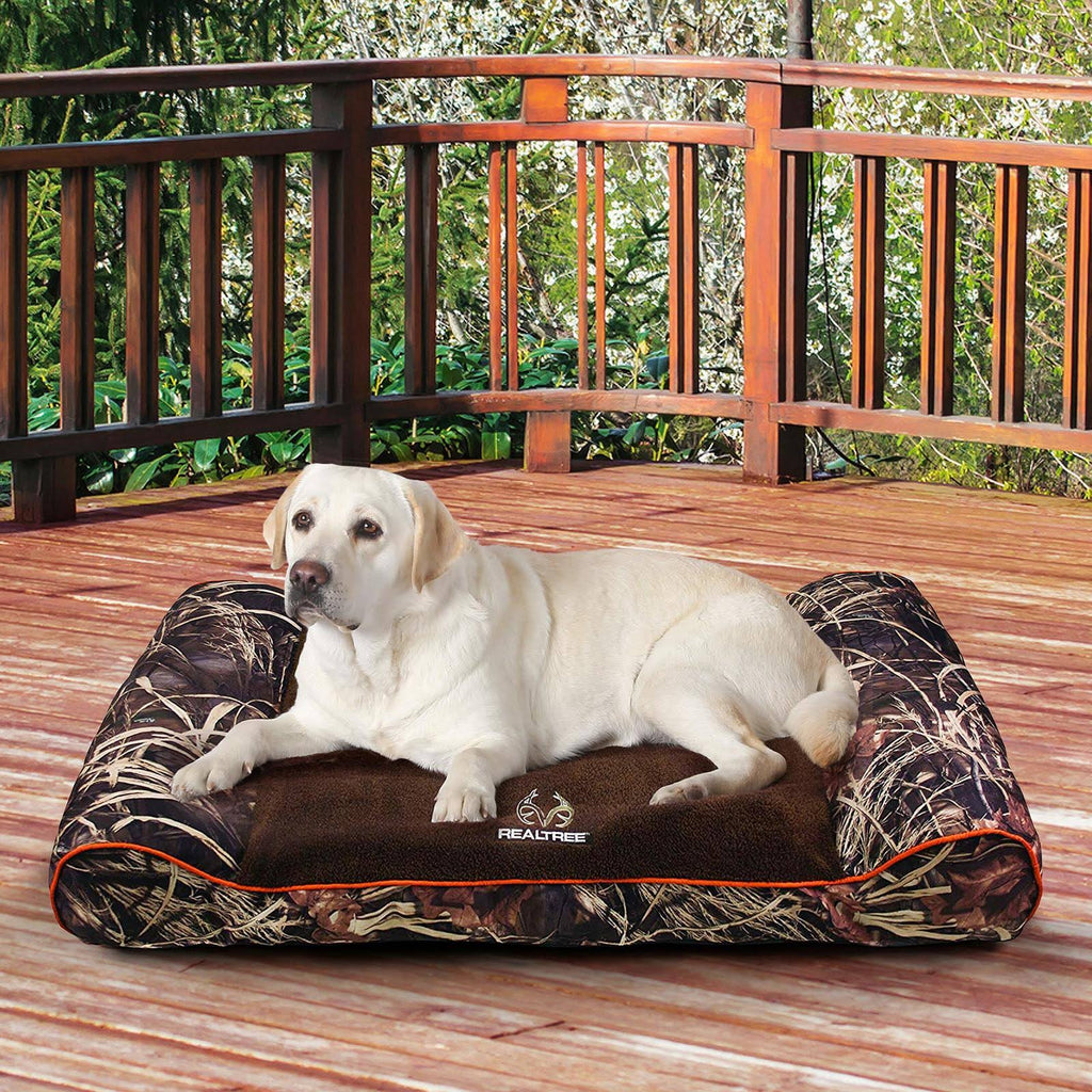 Taupe with Orange Piping Camo Pet Bed I7800