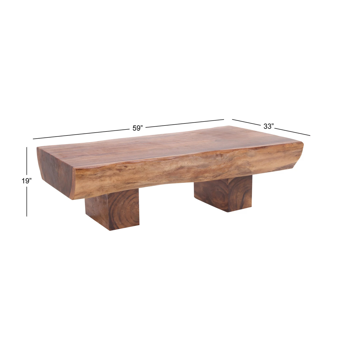 Brown Wood Live Edge Coffee Table Q63030