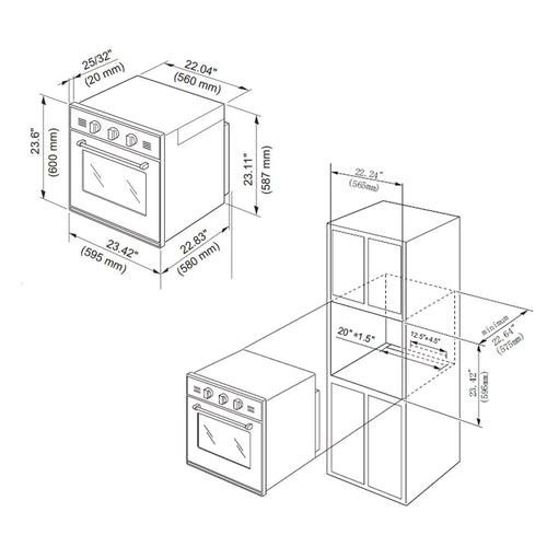 24 in. 2.3 Cu. ft. Single Gas Wall Oven U1733