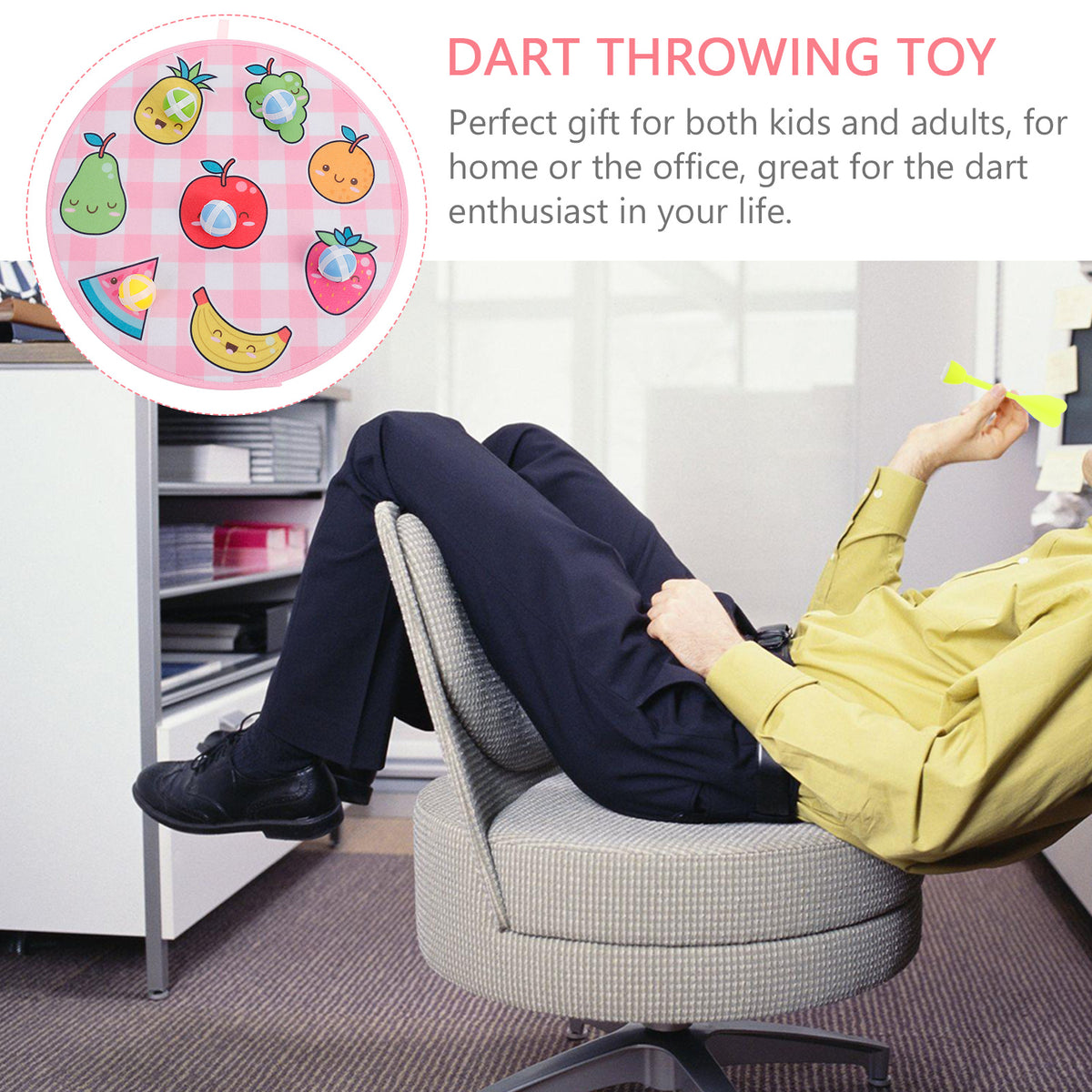 Dart Board Set with Fruit Pattern Balls Throwing Game Toy Q802