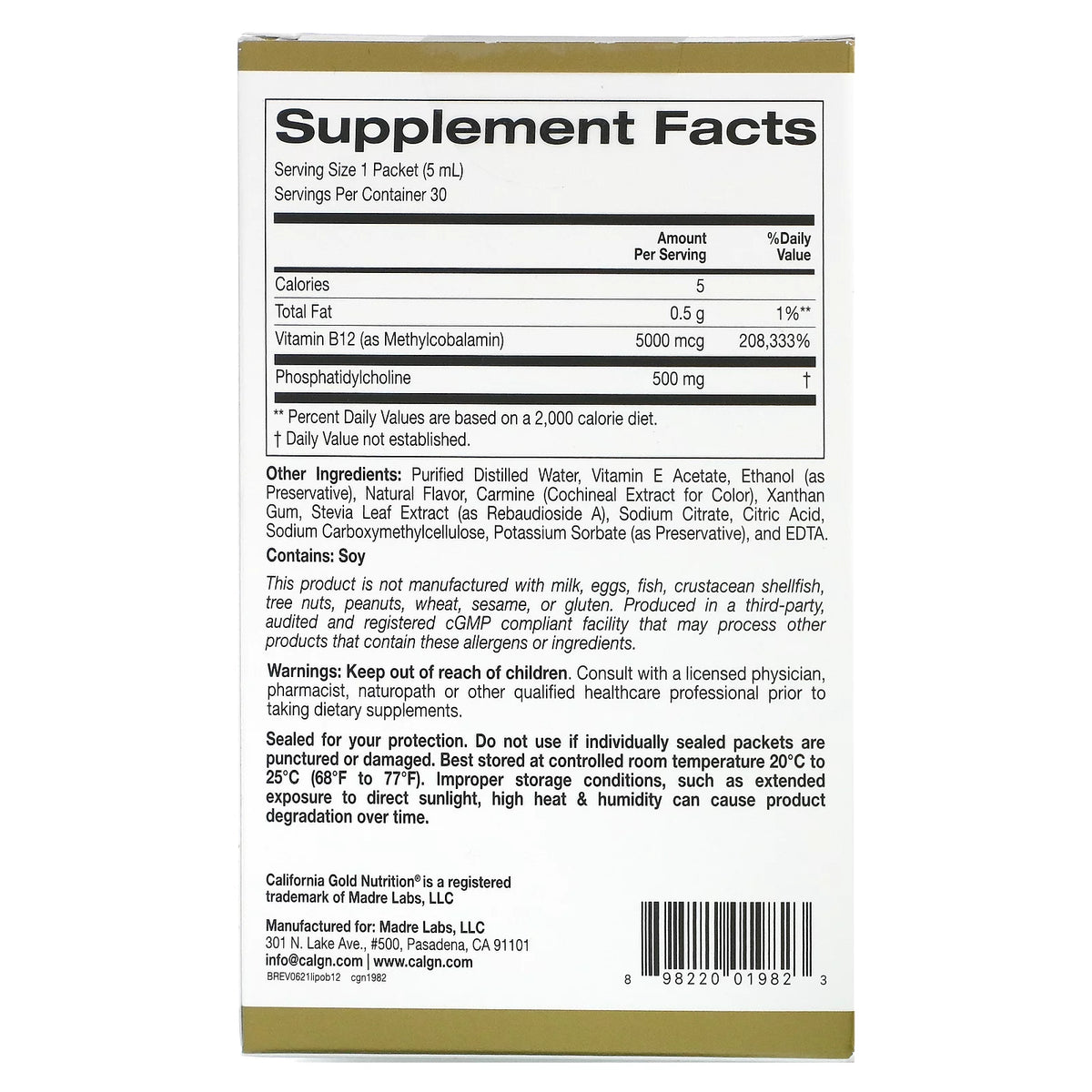 Liposomal Vitamin B12 30 Packets D323