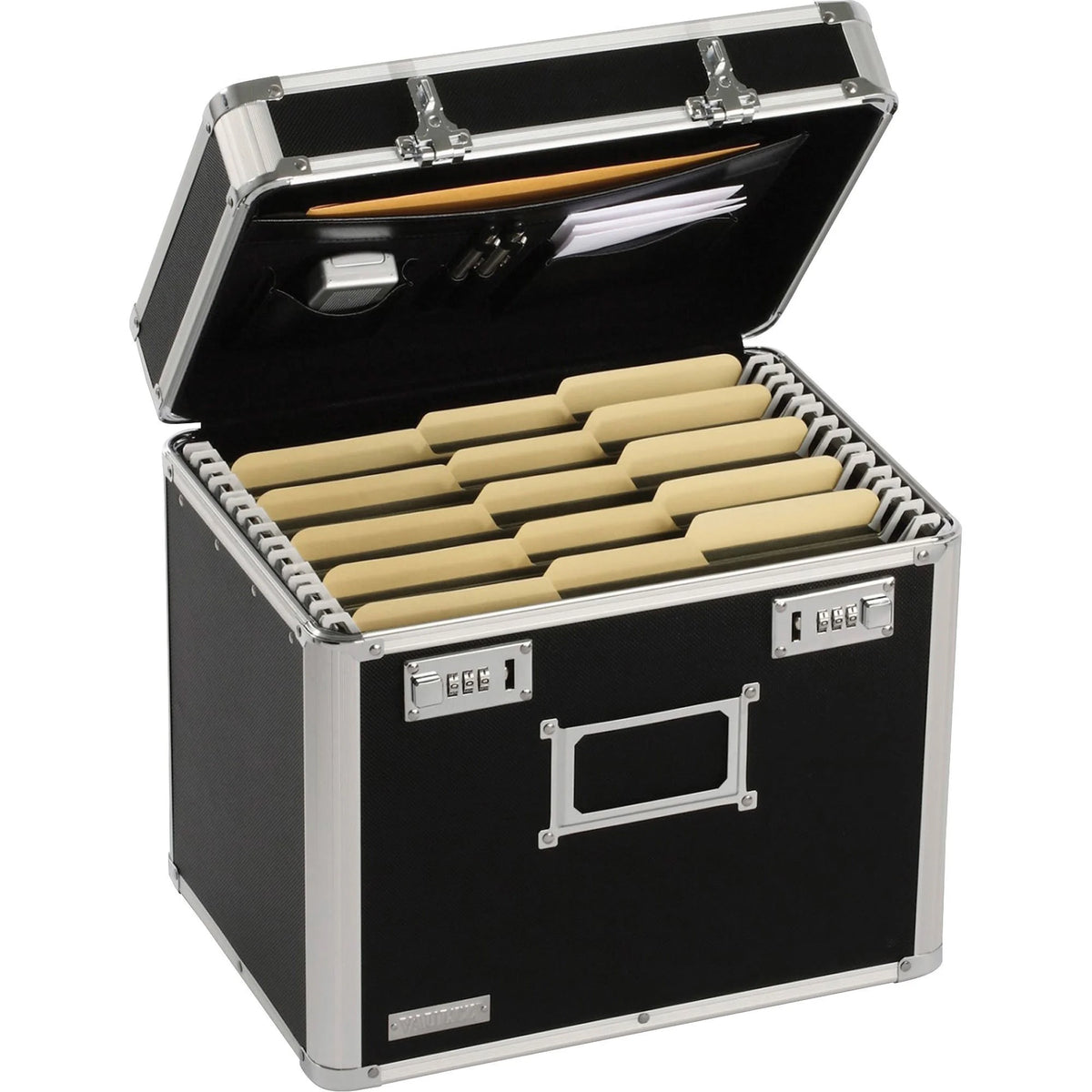 Locking File Chest, Letter Files, Black U661585