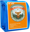 Blue 16x20 Heavy Duty Waterproof Plastic Tarpaulin with Metal Grommets V773172
