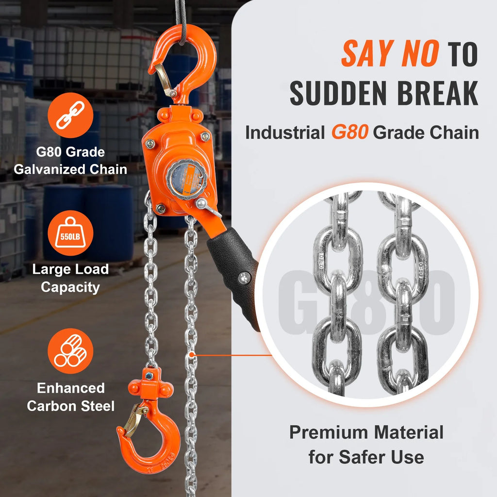 550lb Capacity 10ft Lever Block Chain Hoist C318813