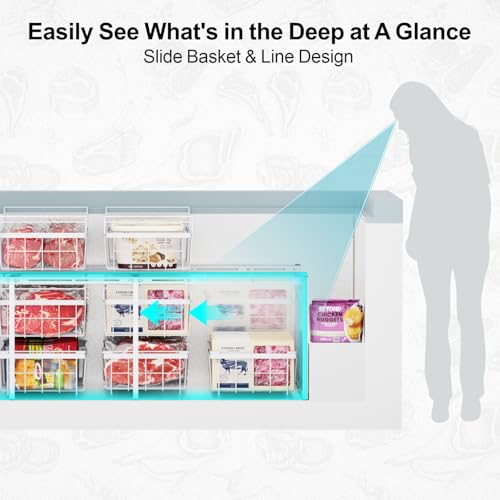 Expandable Chest Freezer Organizer Baskets, 2 Pack F217