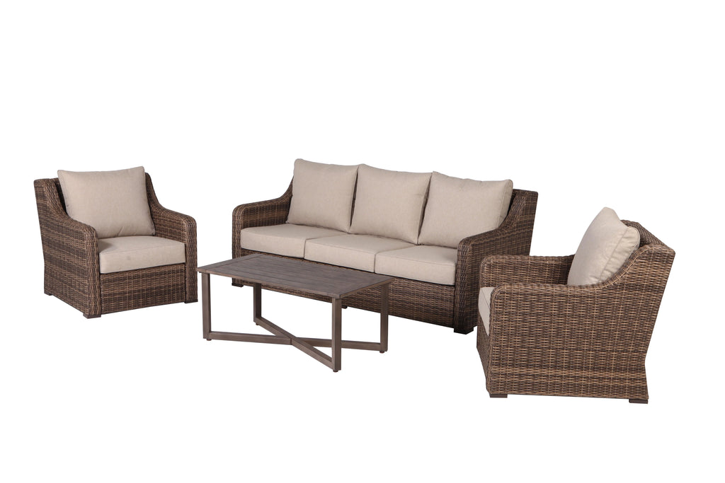 4-Piece Outdoor Conversation Set Brown O860645