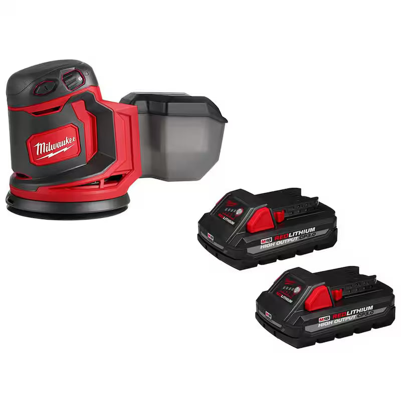 18V Cordless 5 in. Random Orbit Sander with Two 3.0 Ah Batteries K252