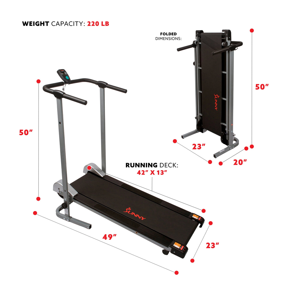 Manual Treadmill Compact Foldable Exercise Machine Z20560