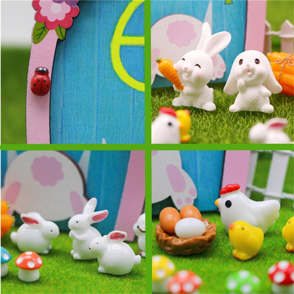 Dollhouse Miniature Easter Rabbit Garden Chick Door X3081