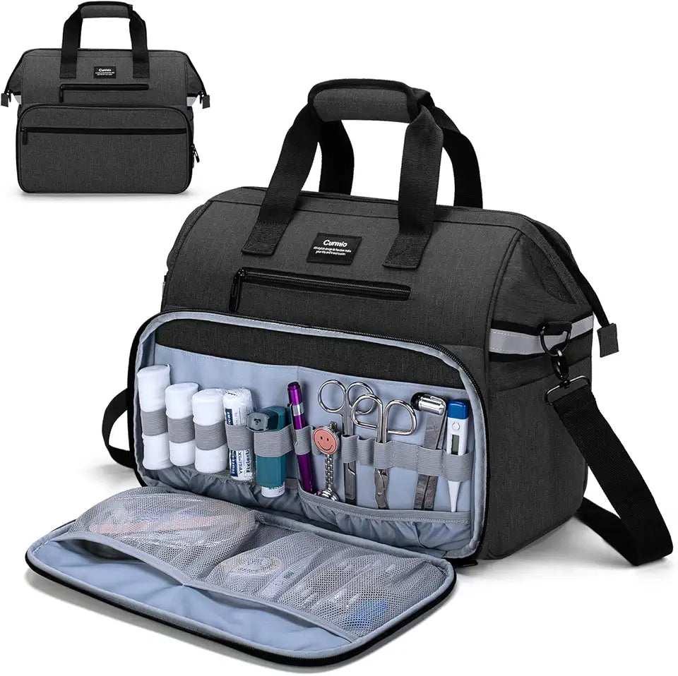 Black Medical Supplies Bag with Padded Laptop Sleeve R896741