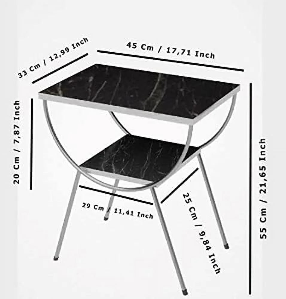 White Marble Nightstand with Gold Metal Legs H97287