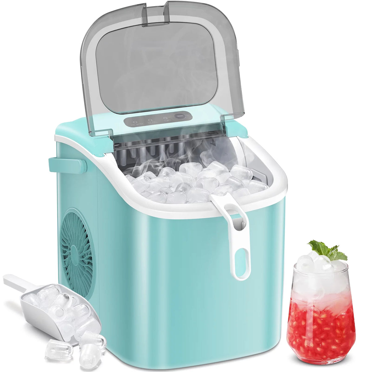 Portable Countertop Ice Maker with Handle, 26Lbs/24H, Green V404322