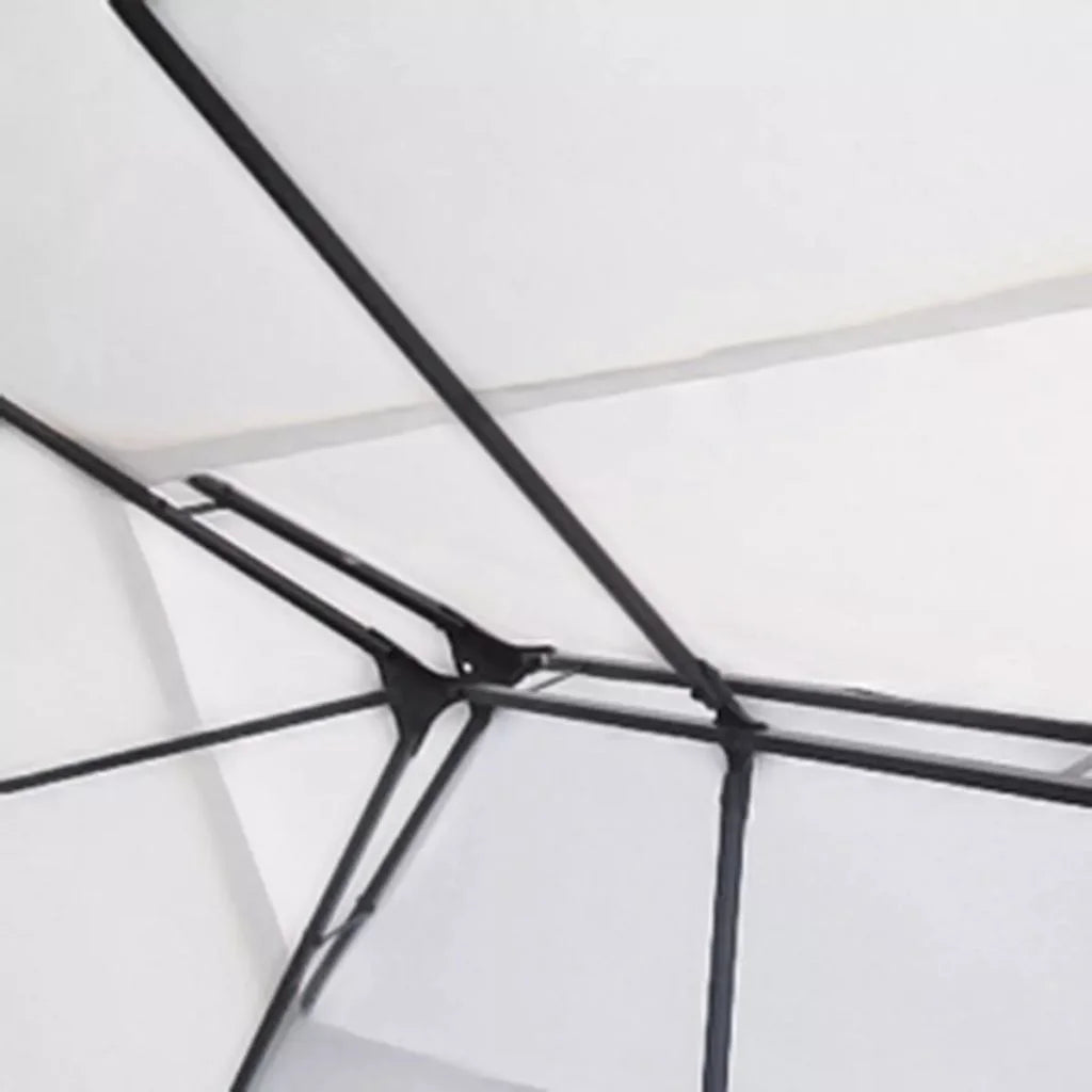 White Steel Frame Garden Canopy Tent Sun Shelter 118.1 x 157.5 Inches D6884