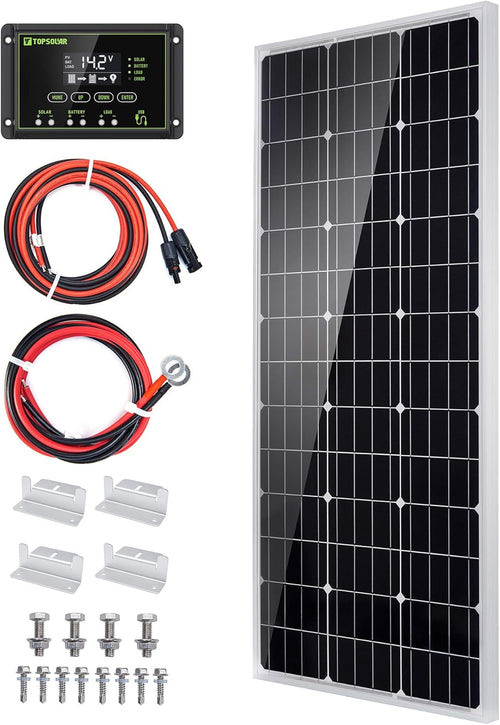 100 Watt 12 Volt Monocrystalline Solar Panel Kit with 20A Charge Controller A4560