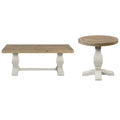 White 2-Piece Solid Wood Coffee Table & End Table Set S900