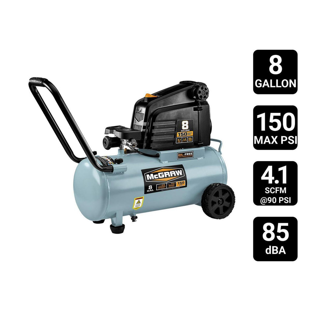 8 Gallon 150 PSI Oil-Free Air Compressor L86848