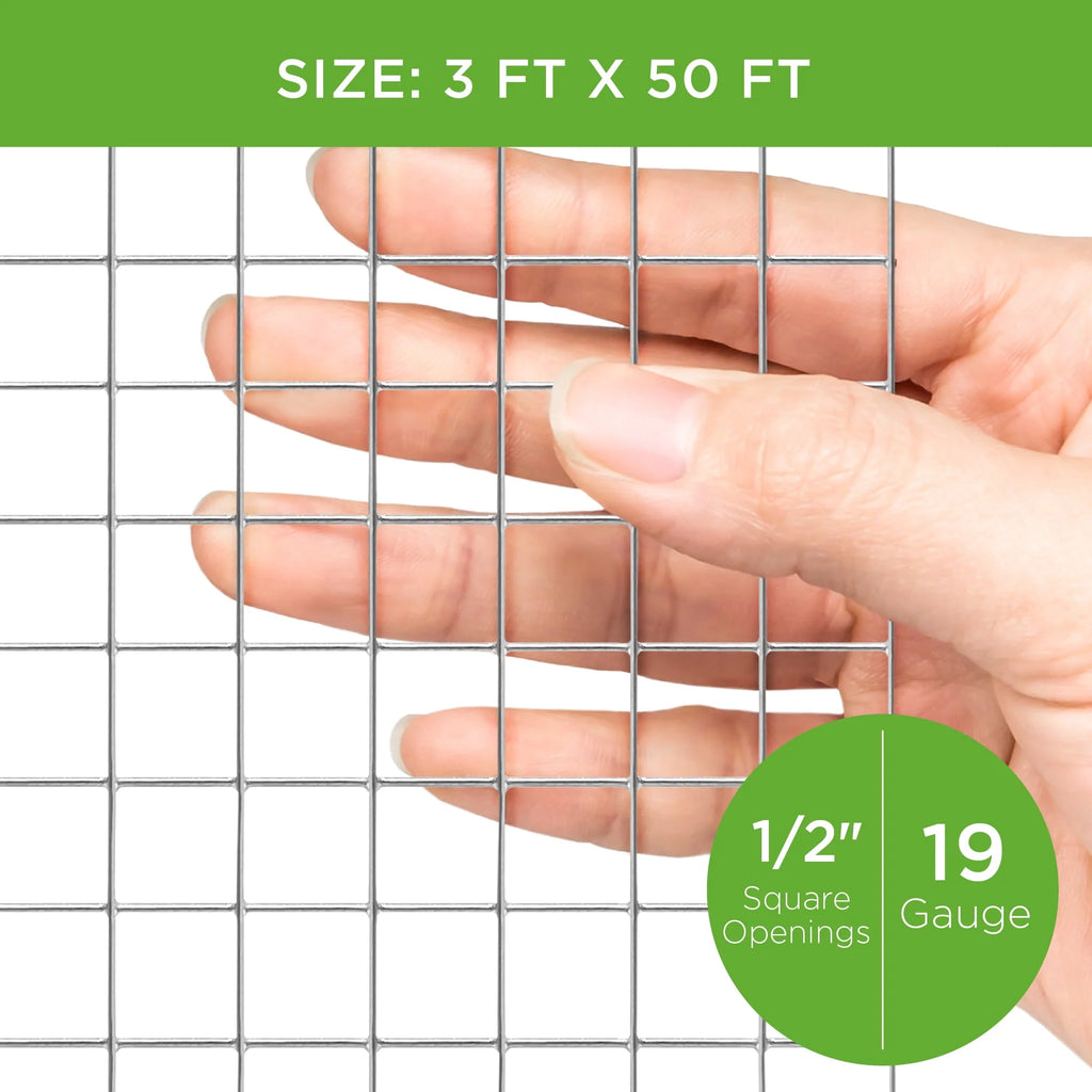 4x50ft 1/2in 19-Gauge Galvanized Wire Mesh Roll T822879
