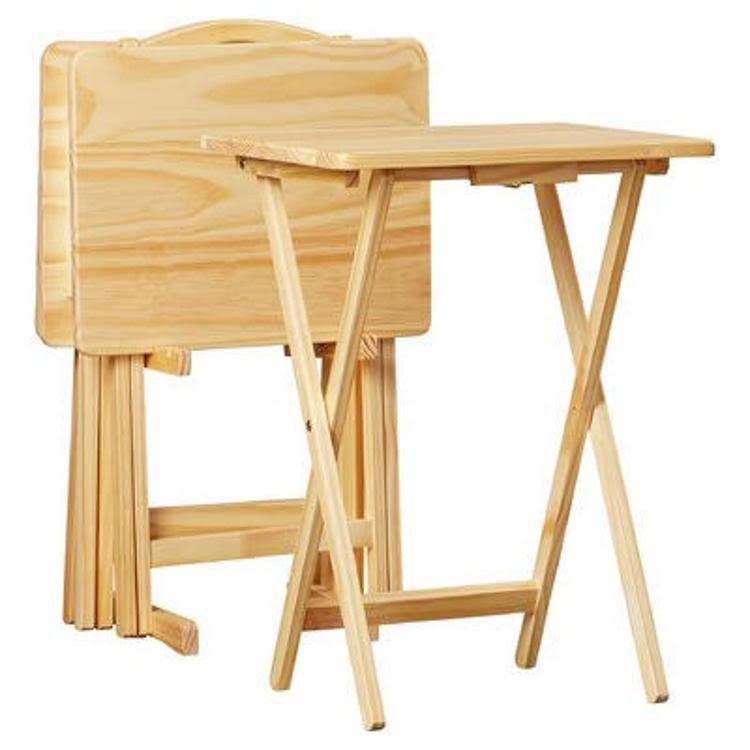 Natural TV Tray Table with Stand S807745