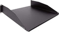 2U 19-Inch Rack Mount Cantilever Server Cabinet Shelf with Lip 16-Inches Deep Black Pack of 2 G97168