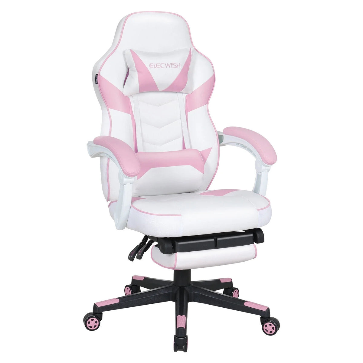 Pink Ergonomic Reclining Gaming Chair with Footrest K925833