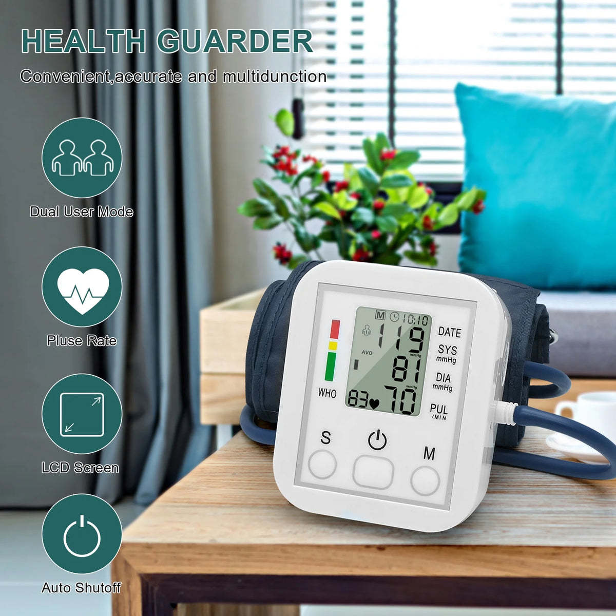 Household Arm Band Sphygmomanometer LCD Display P60769