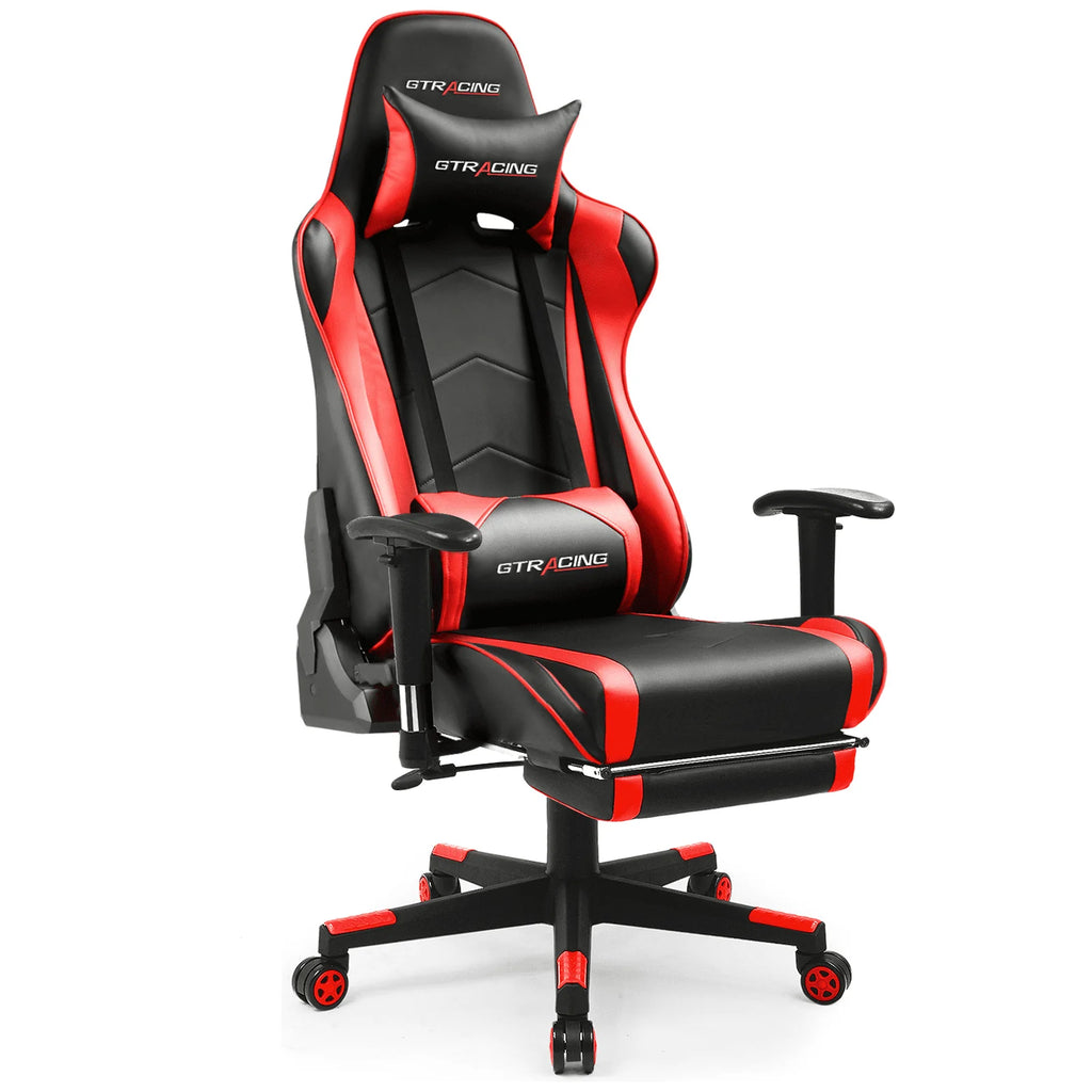 Red PU Leather Gaming Chair with Footrest N1063