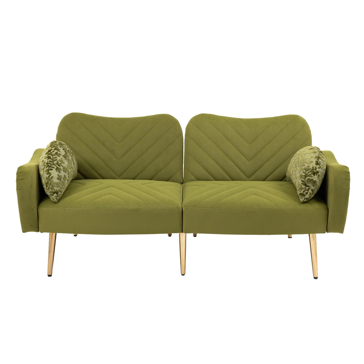 Velvet Love Seats Sofa with 2 Bolster Pillows E20747