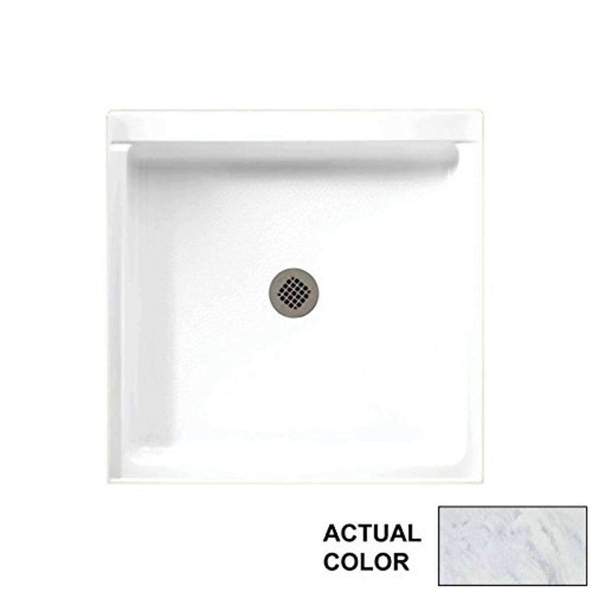 Solid Surface Center Drain Shower Base, 36-in L x 36-in H x 5.5-in H, Tundra J181596