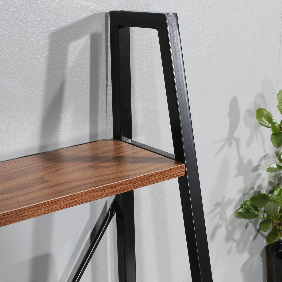 Walnut Writing Desk with 2 Desktop and 3 Bookshelves P92117