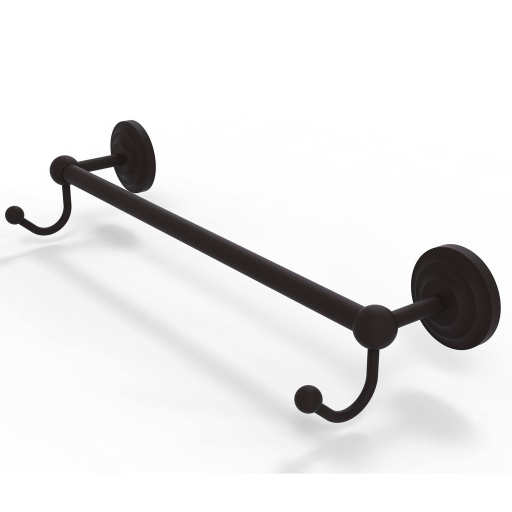 Satin Nickel Towel Bar with Integrated Hooks J8345