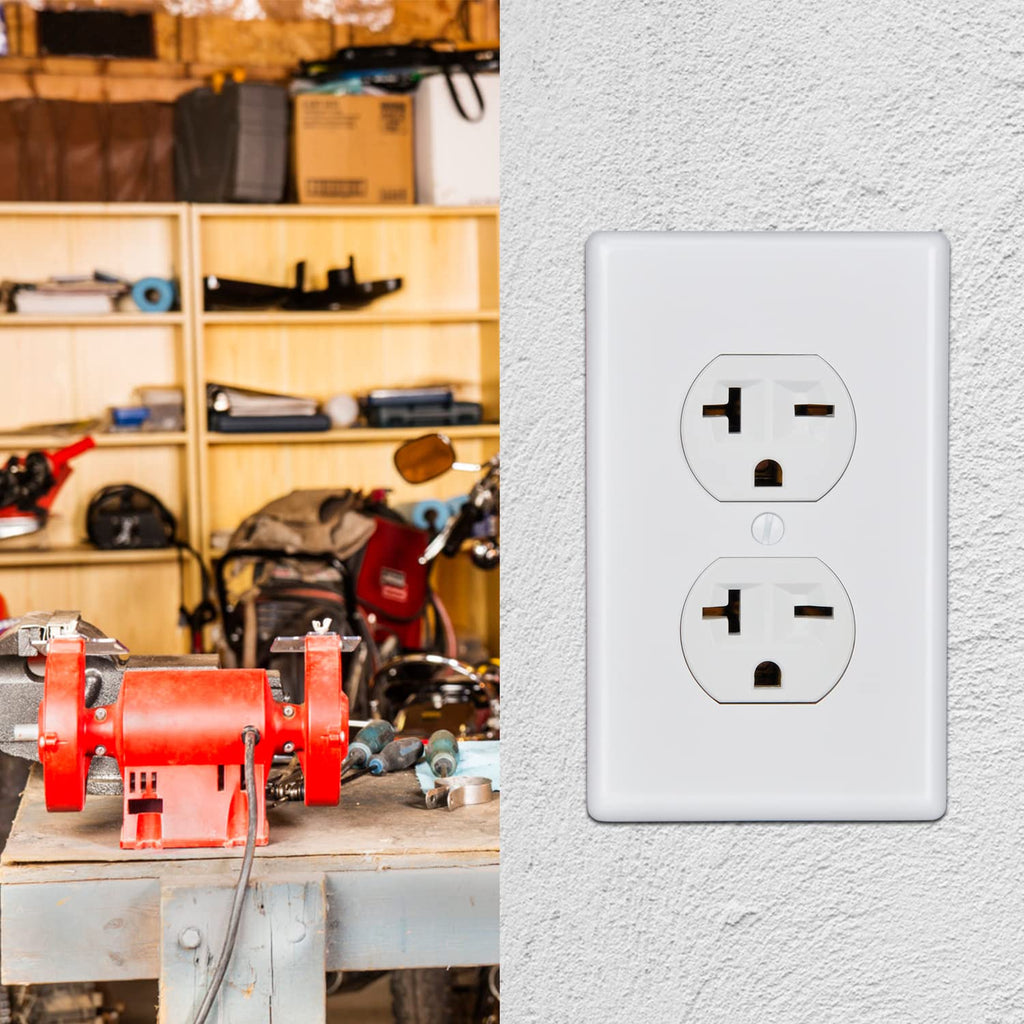 20Amp 250V 2 Pole 3 Wire White 10-Pack Wall Outlet Receptacle W2092
