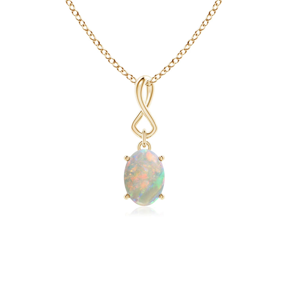 14K Yellow Gold Opal Pendant Necklace G1941