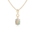 14K Yellow Gold Opal Pendant Necklace G1941