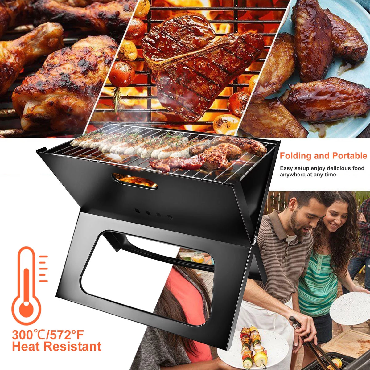 Portable Foldable Charcoal BBQ Grill E12154