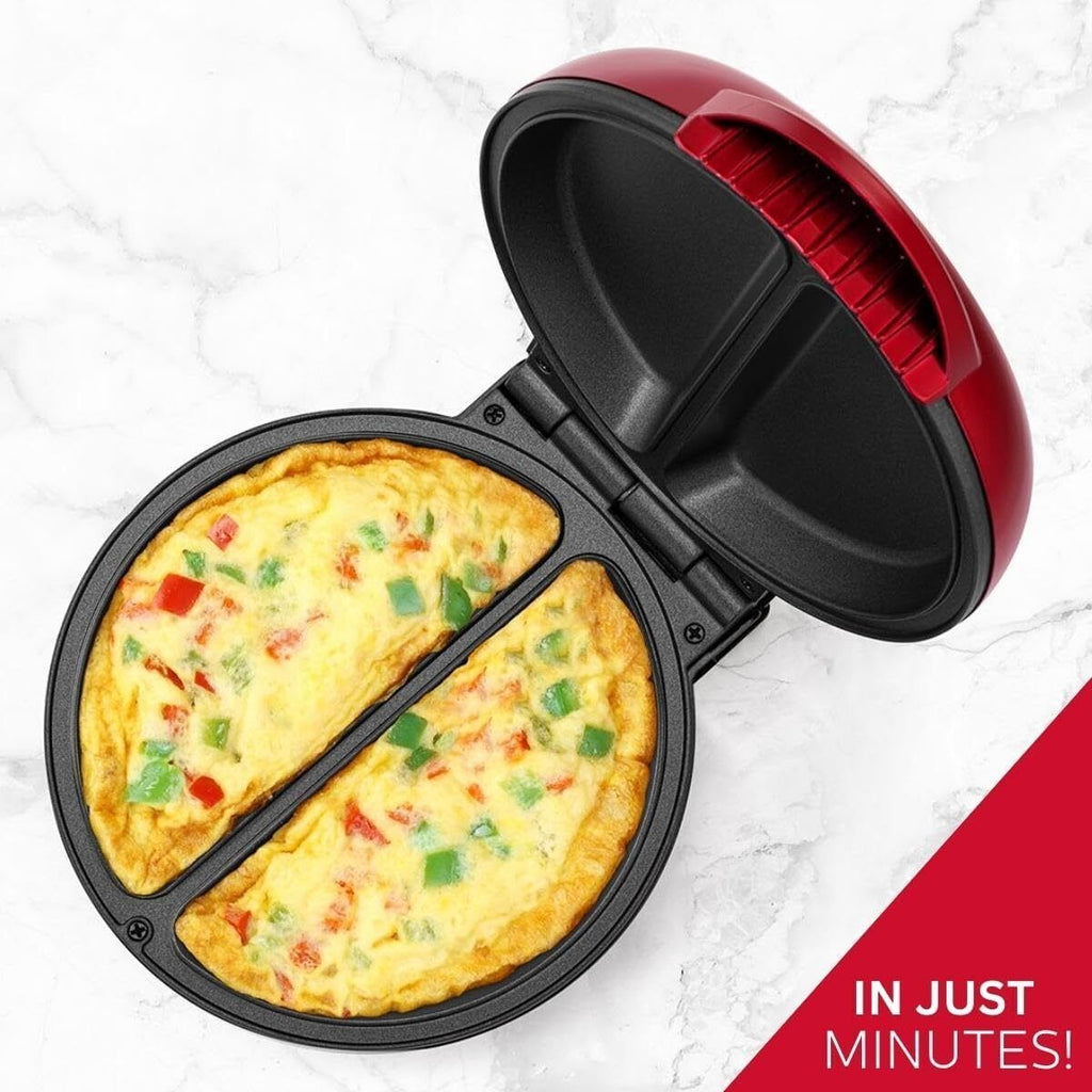 Metallic Red Non-Stick 2 Section Omelet & Frittata Pan B3670