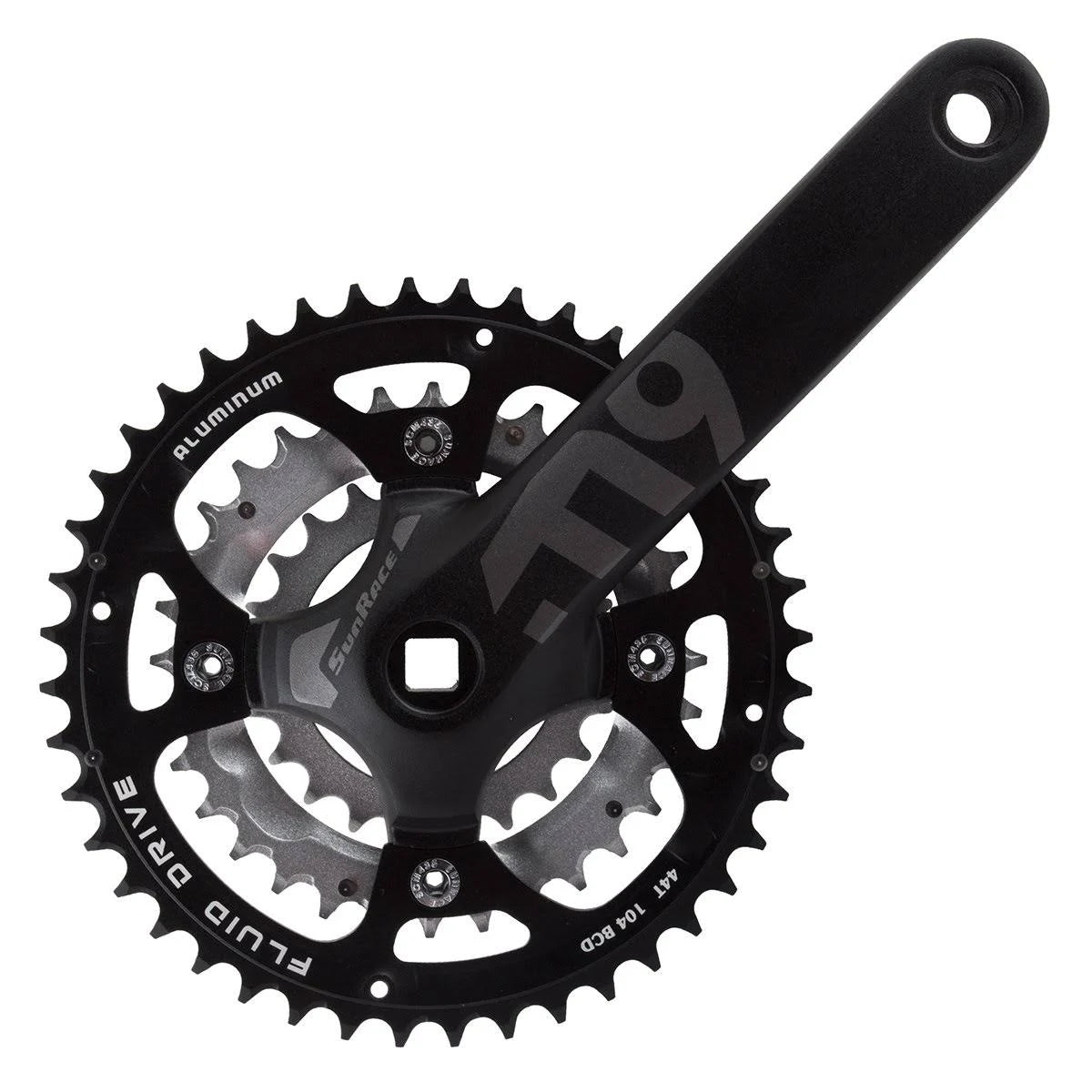 Crankset 175X44/32/22 Sq BK/SL Z629136