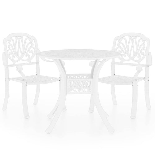 3 Piece Bistro Set Cast Aluminum White J7134