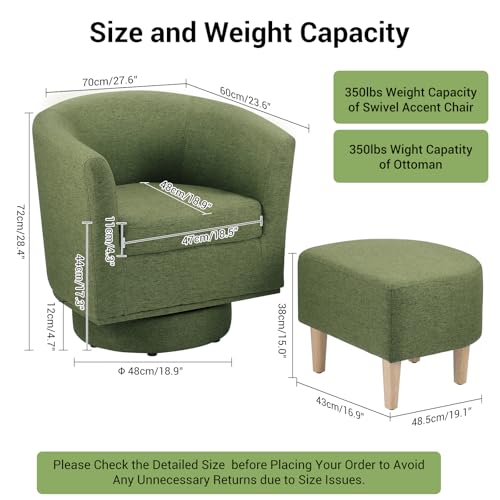 White Sherpa Swivel Accent Chair with Ottoman T57305