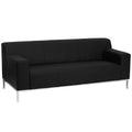 Black LeatherSoft Sofa with Stainless Steel Frame E86076
