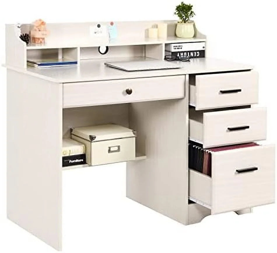 Computer Desk with 4 Drawers and Hutch T611849