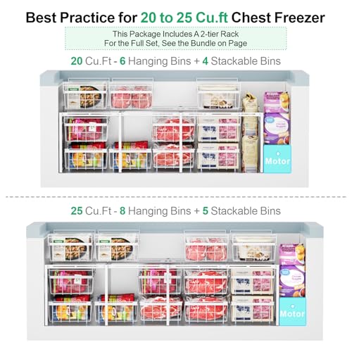 Expandable Chest Freezer Organizer Baskets, 2 Pack F217