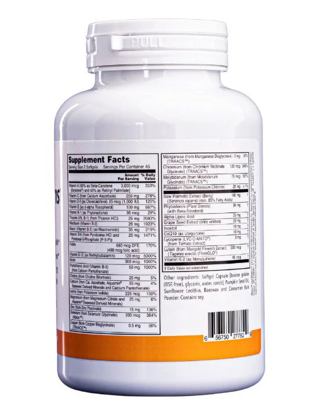 Men's Multivitamin with Saw Palmetto, Plant Sterols, Lycopene & CoQ10, 90 Softgels J77629