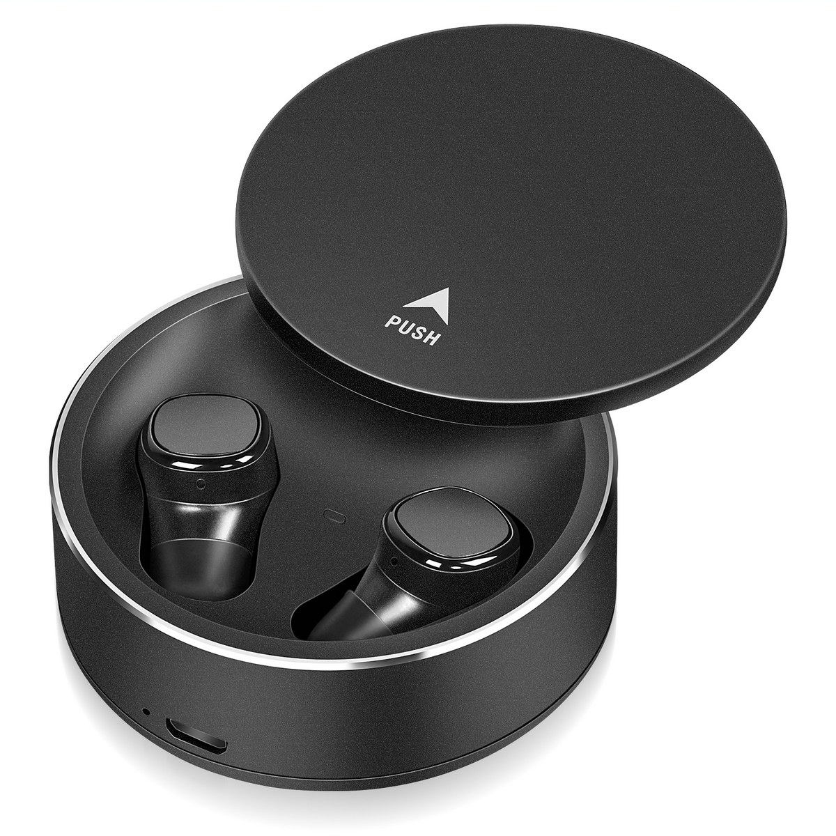 True Wireless Earbuds IPX5 Waterproof Touch Control with Mic Bluetooth Headphones - Black X2788