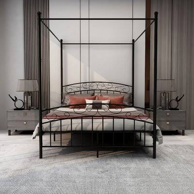 Black Queen Canopy Bed V61179