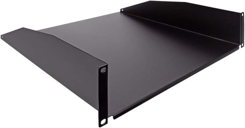 2U 19-Inch Rack Mount Cantilever Server Cabinet Shelf with Lip 16-Inches Deep Black Pack of 2 G97168