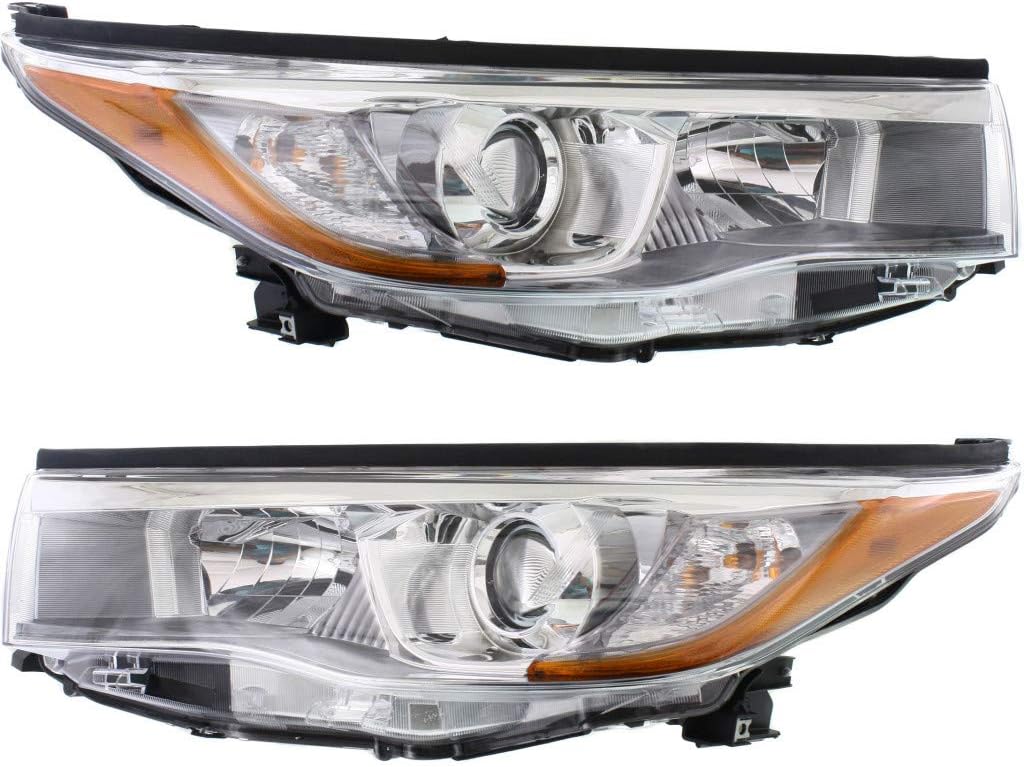 Chrome Headlight Assembly Pair with Bulbs O765