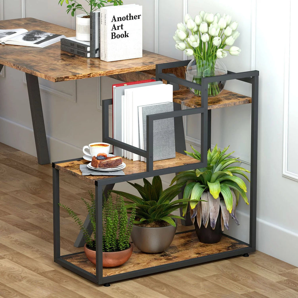 3-Tier Wood Metal Plant Stand M460173