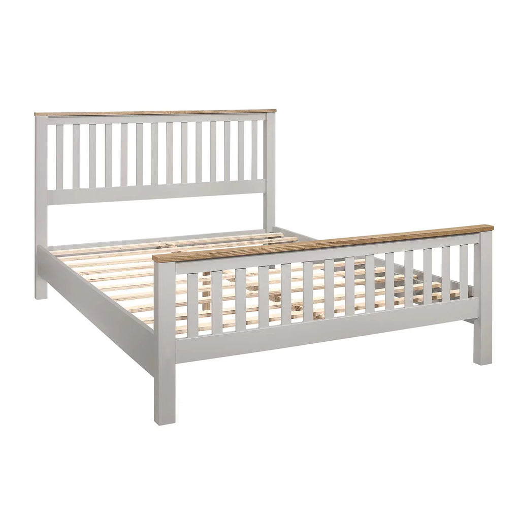 Queen Size Solid Wood Platform Bed with Headboard and Footboard E404