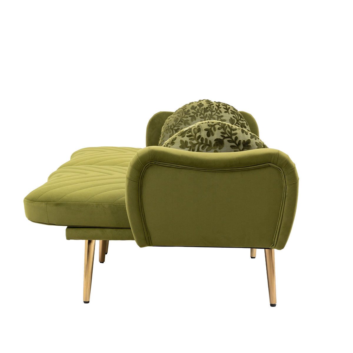 Velvet Love Seats Sofa with 2 Bolster Pillows E20747