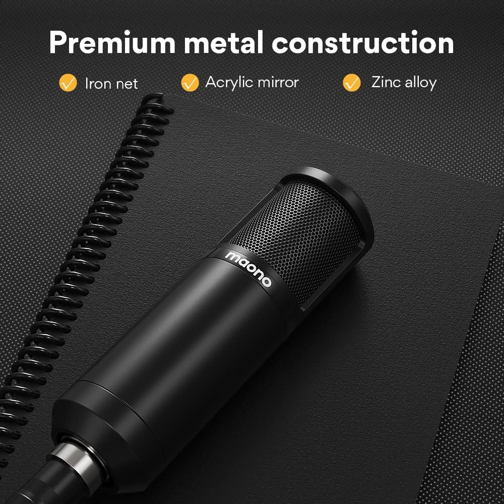 XLR Condenser Microphone Kit, Cardioid Studio Condenser Recording Mic, Pack of 2 W830442